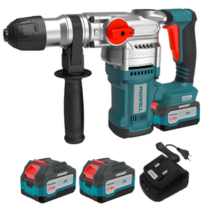 Set Combinato 3 Pezzi di Utensili Elettrici Industriali Senza Spazzole - Martello Elettrico, Trapano a Percussione, Smerigliatrice Angolare in Lega di Alluminio Leggera - Product Image 1