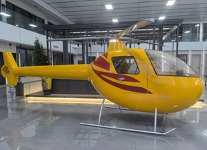 نموذج طائرة هليكوبتر باللون الأصفر الساطع مع نقوش حمراء - طائرة عرض من السبائك للمكاتب والمتاحف وديكورات المقتنيات - Product Image 3