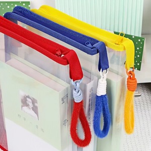 A4 Transparent Zipper <b>File</b> Bag Nylon Waterproof Student Document Organizer Exam Paper Textbook <b>Storage</b> Case Cartoon Design - Product Image 4