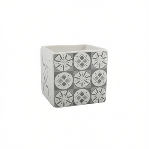 Soporte para cepillos de dientes de cerámica, color blanco y gris, 37,5 cm de longitud, diseño cuadrado para almacenamiento en el baño - Product Image 3