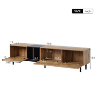 Meuble TV moderne pour téléviseur 80 pouces avec 3 portes, console multimédia, centre de divertissement avec grand meuble de rangement pour salon