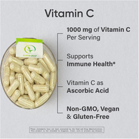 OEM Vitamine C 1000mg-Projet sans OGM Supplément vérifié en vitamine C d'acide ascorbique pour un soutien immunitaire et une protection antioxydante