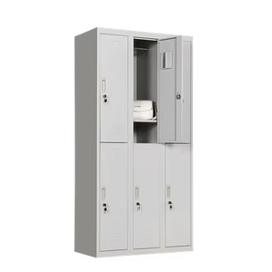 Casier en acier à 6 portes avec serrure <span class=keywords><strong>Armoires</strong></span> de rangement pour vêtements de <span class=keywords><strong>travail</strong></span> en métal assemblées pour les bureaux et la salle de sport pour les <span class=keywords><strong>vestiaires</strong></span> - Product Image 2