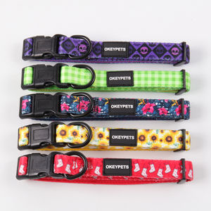 Néoprène imprimé sans traction violet gilet pour animaux de compagnie collier laisse doux rembourré chat chien laisse laisse étape dans la serrure harnais de chien réglable - Product Image 6