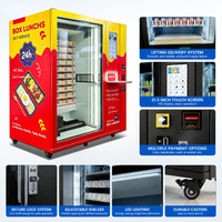 Máquina Expendedora de Bento Caliente de Autoservicio JFP 24 Horas, Dispensador de Comidas Preparadas con Calentamiento Automático y Pantalla Táctil