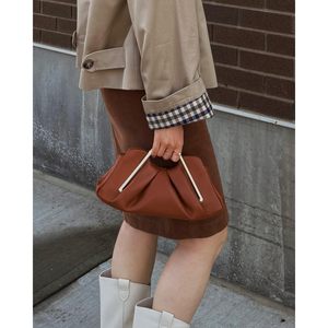 <strong>Soft</strong> Vegan <strong>Leather</strong> Elegant Clutch <strong>Purse</strong> Women Pleated Party Wedding Evening Bag Cross Body Chain Strap with a Clasp - Product Image 1