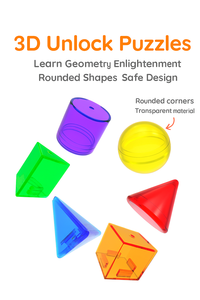 Insegnamento della prima educazione aiuta giocattoli geometrici tridimensionali giocattoli matematici per bambini per migliorare la cognizione - Product Image 2