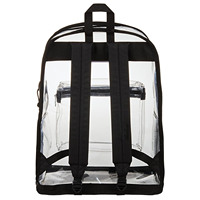 Sac à dos unisexe transparent en PVC, imperméable, avec lettres, couleur unie, fermeture éclair, 30-40L, bretelles à coussin d'air, pour étudiants