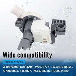 Pompe de vidange pour lave-linge W10876600 120V pour Whirlpool Kenmore Crossley Metager - Product Image 2