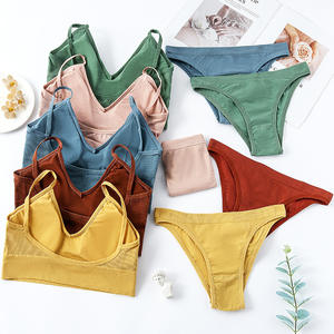 Sexy Breathable Lace Adjustable Strap Wireless Seamless Soft Padded Backless Bras Set with Low-waist Panties for Women - Product Image 1