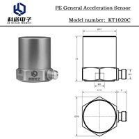 Capteur d'accélération par vibration PE, accéléromètre piézoélectrique monoaxe, transducteur piézoélectrique, surveillance moteur 150pC/g 15kHz
