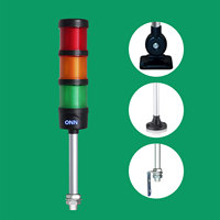 Lampe de pile de conception modulaire multicolore multicouche ONN-M4 certifiée CE/FCC/TUV avec sonnerie