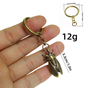 Llavero de metal <span class=keywords><strong>coche</strong></span> <span class=keywords><strong>escarabajo</strong></span> colgante insecto llavero joyería de latón - Product Image 2