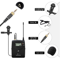Microphone cravate 1,5 m avec pince, mini prise jack 3,5 mm, filaire, à condensateur, anti-bruit, léger, compatible appareil UHF 2,4 G