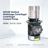 Pompe à eau industrielle à immersion en acier inoxydable H2V40 580W avec sortie G3/4 pour refroidissement de machines-outils CNC et tours