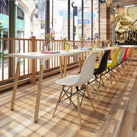 Chaise de salle à manger nordique moderne et minimaliste avec dossier en plastique, ensemble de table de conférence pour bureau à domicile, tabouret d'ordinateur tendance