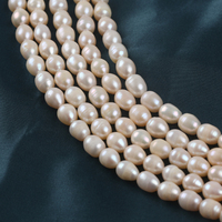 Perles d'eau douce en forme de riz naturel rose de qualité AA de 9 à 10mm pour la fabrication de bijoux