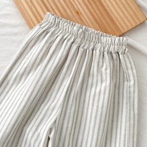 Nouvelle Collection Été 2026 : Ensemble Deux Pièces Fille – Gilet à Dentelle et Pantalon Large Rayé – Tenue <span class=keywords><strong>Enfant</strong></span> Transfrontalière - Product Image 3