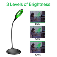 Lumière verte alimentée par batterie lampe de table LED étude nordique moderne lecture chambre chevet bureau lumière taille moyenne contrôle tactile