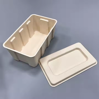Boîte de rangement personnalisable en pulpe de fibre recyclée écologique, avec couvercle et base, pour emballage domestique recyclable