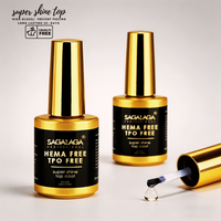SAGALAGA Gel de finition sans jaunissement, résistant aux éclats, inodore, anti-décollement, fini lisse, marque privée, vente en gros, gel pour nail art