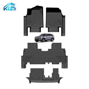 Tapis de sol géométriques imperméables KQD <span class=keywords><strong>TPE</strong></span> 5D 7D, ensemble complet de 4 pièces, pour Cadillac Vistiq - Tapis de voiture à rebord profond 3-3,5 mm, vente en gros d'usine - Product Image 1