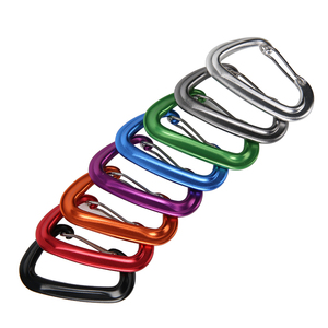 12KN Carabiner Clip Nhôm Dây Khóa Mùa Xuân Snap <span class=keywords><strong>Hook</strong></span> Keychain D Hình Dạng Nhiệm Vụ Nặng Nề Khóa Võng Đu Khóa Carabiner - Product Image 5