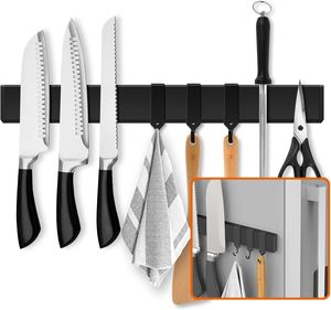 Support <span class=keywords><strong>mural</strong></span> magnétique pour couteaux, porte-couteaux de cuisine, organisateur de rangement à <span class=keywords><strong>aimant</strong></span> puissant pour couteaux et ustensiles, bande métallique noire - Product Image 3