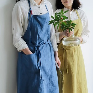Solid Color <b>Kitchen</b> <b>Apron</b> Cotton Adult <b>Apron</b> For Cooking Daily Use - Product Image 3