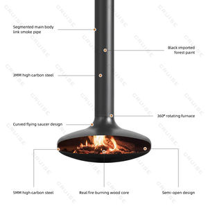 Cheminée suspendue au <span class=keywords><strong>bio</strong></span>éthanol, style moderne, grande taille, personnalisable, à montage sur toit, en fer, vente flash CRUISE - Product Image 5