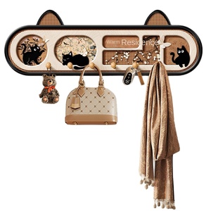 Appendiabiti da <span class=keywords><strong>porta</strong></span> in MDF stile antico con gatto, portaoggetti per chiavi, borse, cappotti e cappucci, con pannello forato - Product Image 5