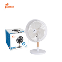 Ventilateur de table silencieux de 12 pouces, design moderne et minimaliste, ventilateur de bureau blanc avec support en bois naturel pour la chambre à coucher, le bureau, la décoration de la maison