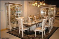 Foshan Royal table à manger de luxe faite à la main haute brillance style Louis XV français en bois doré sculpté 6 places chaises design baroque
