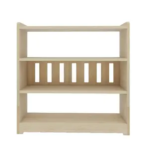Armario de rejilla de madera de jardín de infantes de tres capas para armarios de almacenamiento para niños
