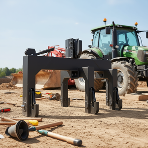 Attelage rapide noir à 3 points pour tracteur, usage intensif, 2 récepteurs, capacité de levage de 3000 lb, boulon réglable sur 5 niveaux - Product Image 2