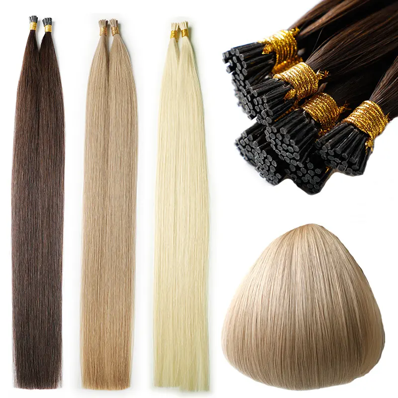 European Remy i tips human hair 100% Real Human Hair Extension Stick I Tip Prebonded Hair Extension