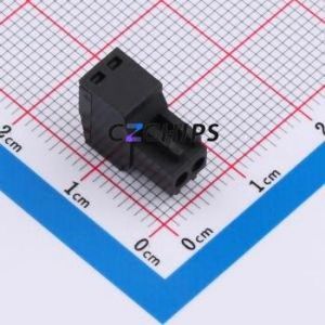 DB2EK-2.54-2P-BK-S Plug-in Terminal Block P=2.54mm Connector Male Plug 1x2P 2.54mm Black - Product Image 2