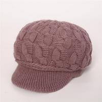 Elegante, warme, winddichte wintermuts voor dames, modieus gehaakt, gebreide beanie, herfst, puff print, fruit, strikjes, cartoon
