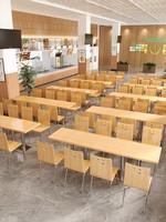 Ensemble table et chaises de restaurant minimaliste moderne personnalisable et écologique pour restauration rapide, snack-bar, hôtel, salle à manger