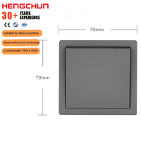 Interruptor de Luz Eléctrico de Pared de 70mm*70mm, Estándar Europeo, 1 Vía, 2 Vías, 250V 10A, para Hogar
