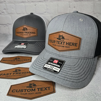 Casquette de camionneur unisexe avec logo personnalisé, patch en cuir gravé au laser, vente en gros pour entreprise de transport