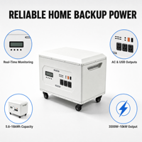 Station d'alimentation portable 5000W 10KWh LiFePO4, générateur solaire, stockage d'énergie de secours domestique, roues de chariot, alimentation extérieure