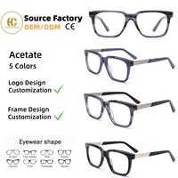 Personnalisation de lunettes optiques de luxe haut de gamme en acétate, montures de lunettes rectangulaires à monture complète, confortables pour un usage quotidien, OEM/ODM