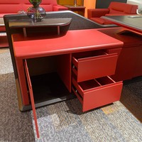 Nouveau design luxueux de mobilier de bureau, bureau de direction rouge de haute qualité, bureau de bureau haut de gamme