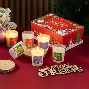 2024 New Style Wholesale <b>Glass</b> Candle <b>Holder</b> 6 Pcs Christmas Gift Package Luxury Soy Wax Scented Candle Wholesale Price Provided - Product Image 2