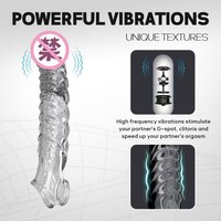Manchon vibrant pour pénis, extenseur réaliste en forme de dildo, extension de 8 cm