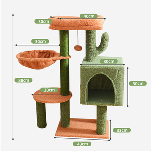 Árbol para Gatos con Forma de Cactus, Fabricado en Fábrica Auditada por BSCI, con Hamaca Suave y Zona de Juego Interactiva con Pelotas - Product Image 2