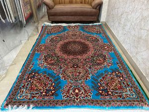Alfombra de Seda Pura de Lujo Hecha a Mano con Tejido Intrincado Anudado a Mano y Diseño Antideslizante para Sala de Estar, Dormitorio, Oficina y Hotel - Product Image 1