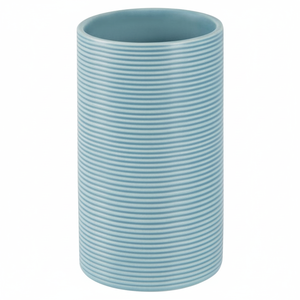 Portaspazzolino in gres Spirella 'Tube Ribbed' blu 6 x 10,5 cm - Product Image 2