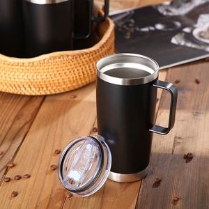 Gobelet isotherme en acier inoxydable de 20 oz avec poignée et couvercle coulissant, cadeau promotionnel, tasse à eau personnalisable avec impression ASM26 - Product Image 3